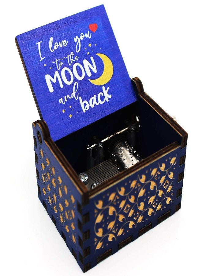 ukebobo Wooden Color Painted Music Box - I Love You to The Moon and Back Color Painted Music Box, Gifts for Daughter, Gifts for Son, Gifts for Love Ones - 1 Set - Image 3
